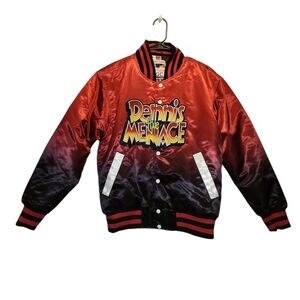 Dennis the Menace Red and Black Bomber Jacket